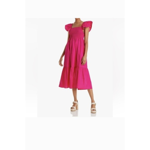 Jason Wu Hot Pink Cutout Open Back Midi Dress - Picture 1 of 8